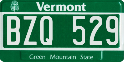 VT license plate BZQ529