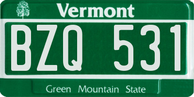 VT license plate BZQ531