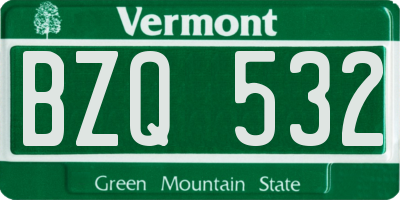 VT license plate BZQ532