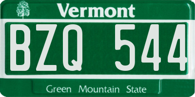 VT license plate BZQ544
