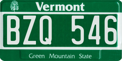 VT license plate BZQ546