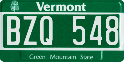 VT license plate BZQ548