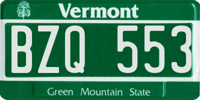 VT license plate BZQ553