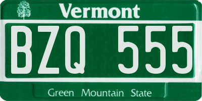 VT license plate BZQ555