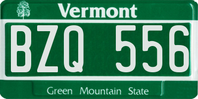 VT license plate BZQ556
