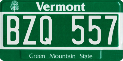 VT license plate BZQ557