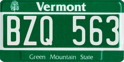 VT license plate BZQ563