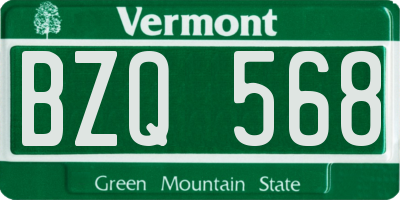 VT license plate BZQ568