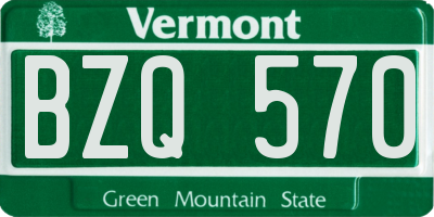 VT license plate BZQ570
