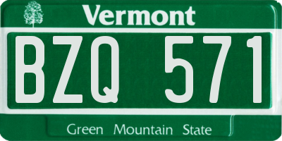 VT license plate BZQ571