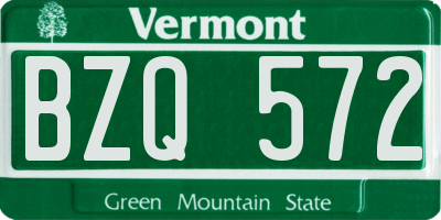 VT license plate BZQ572