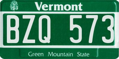 VT license plate BZQ573