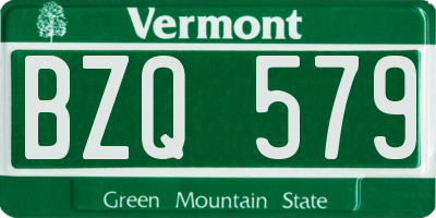 VT license plate BZQ579