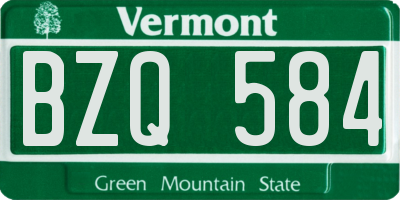 VT license plate BZQ584