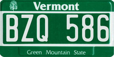 VT license plate BZQ586