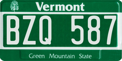 VT license plate BZQ587