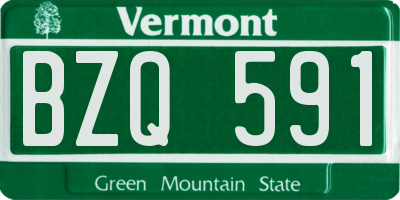 VT license plate BZQ591