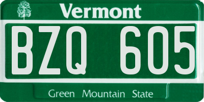 VT license plate BZQ605