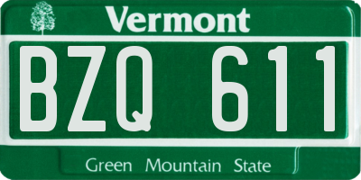 VT license plate BZQ611