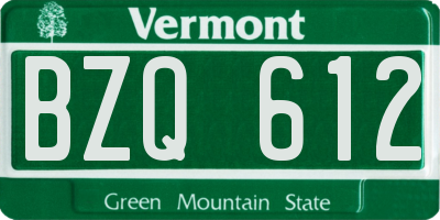 VT license plate BZQ612