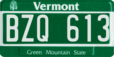VT license plate BZQ613
