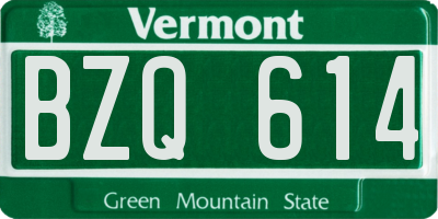 VT license plate BZQ614