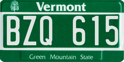 VT license plate BZQ615