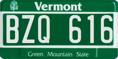 VT license plate BZQ616