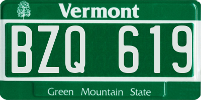 VT license plate BZQ619