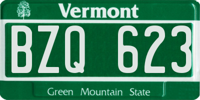 VT license plate BZQ623