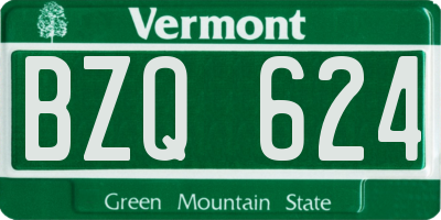 VT license plate BZQ624