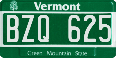 VT license plate BZQ625