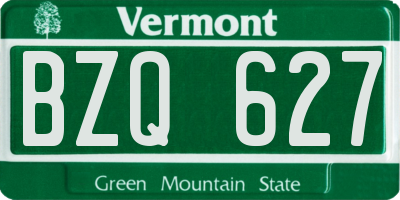 VT license plate BZQ627