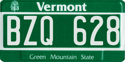 VT license plate BZQ628