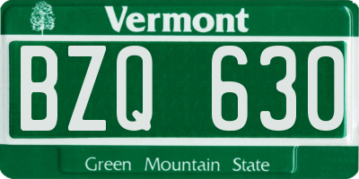 VT license plate BZQ630