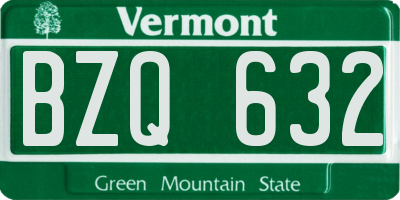 VT license plate BZQ632