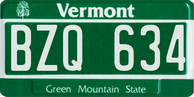 VT license plate BZQ634