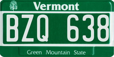 VT license plate BZQ638