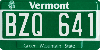 VT license plate BZQ641