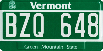 VT license plate BZQ648