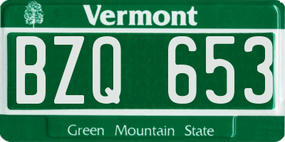 VT license plate BZQ653
