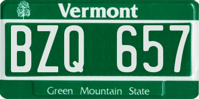 VT license plate BZQ657