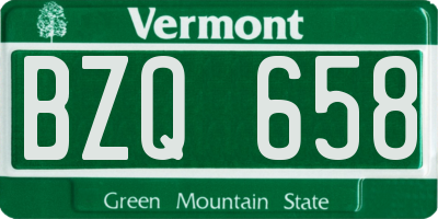 VT license plate BZQ658
