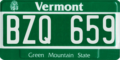 VT license plate BZQ659