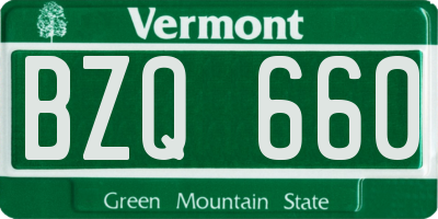 VT license plate BZQ660