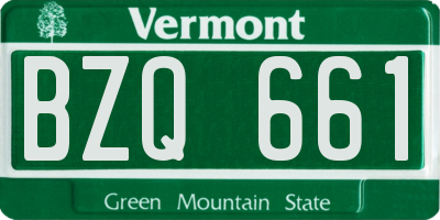 VT license plate BZQ661