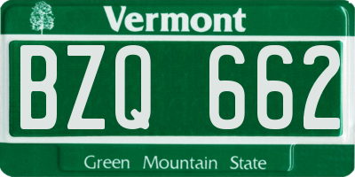 VT license plate BZQ662