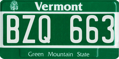 VT license plate BZQ663