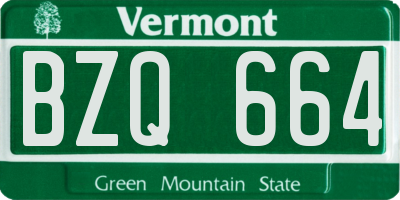 VT license plate BZQ664