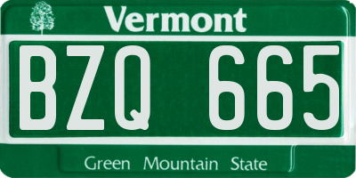 VT license plate BZQ665